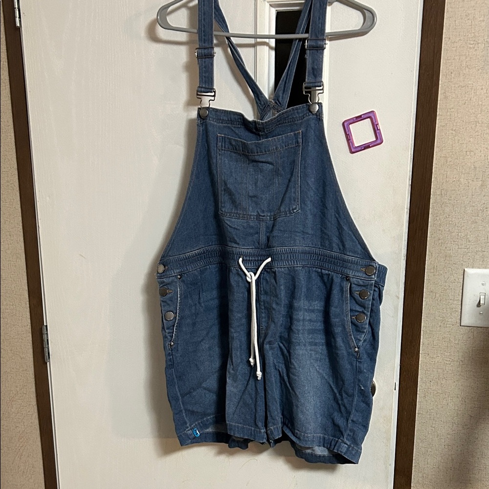 Lane Bryant Blue Jean Shorts Overalls